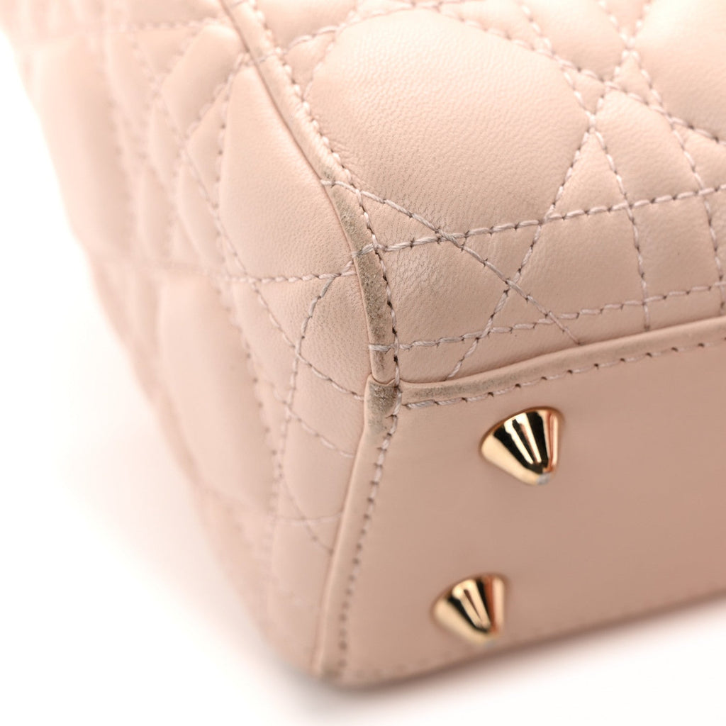 Lambskin Cannage Small Lucky Badges My Lady Dior Light Pink