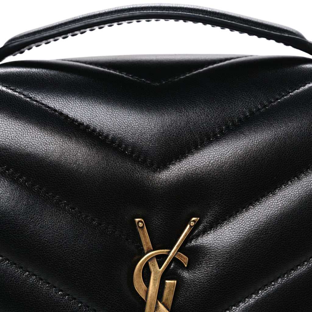 Lambskin Chevron Quilted Medium Loulou Black