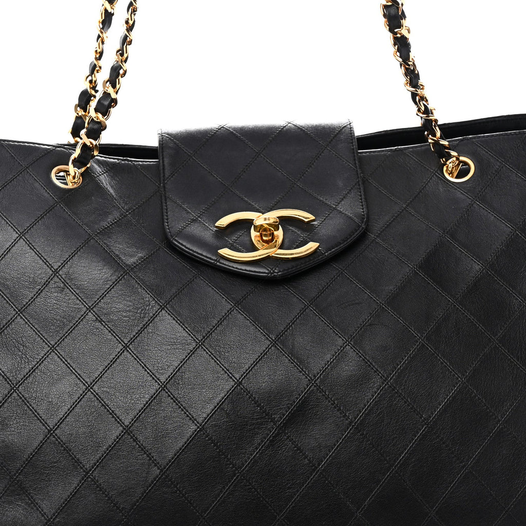 Calfskin Stitched XL Weekender Black