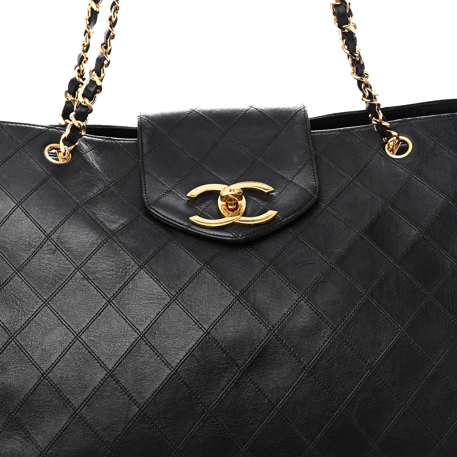 Calfskin Stitched XL Weekender Black