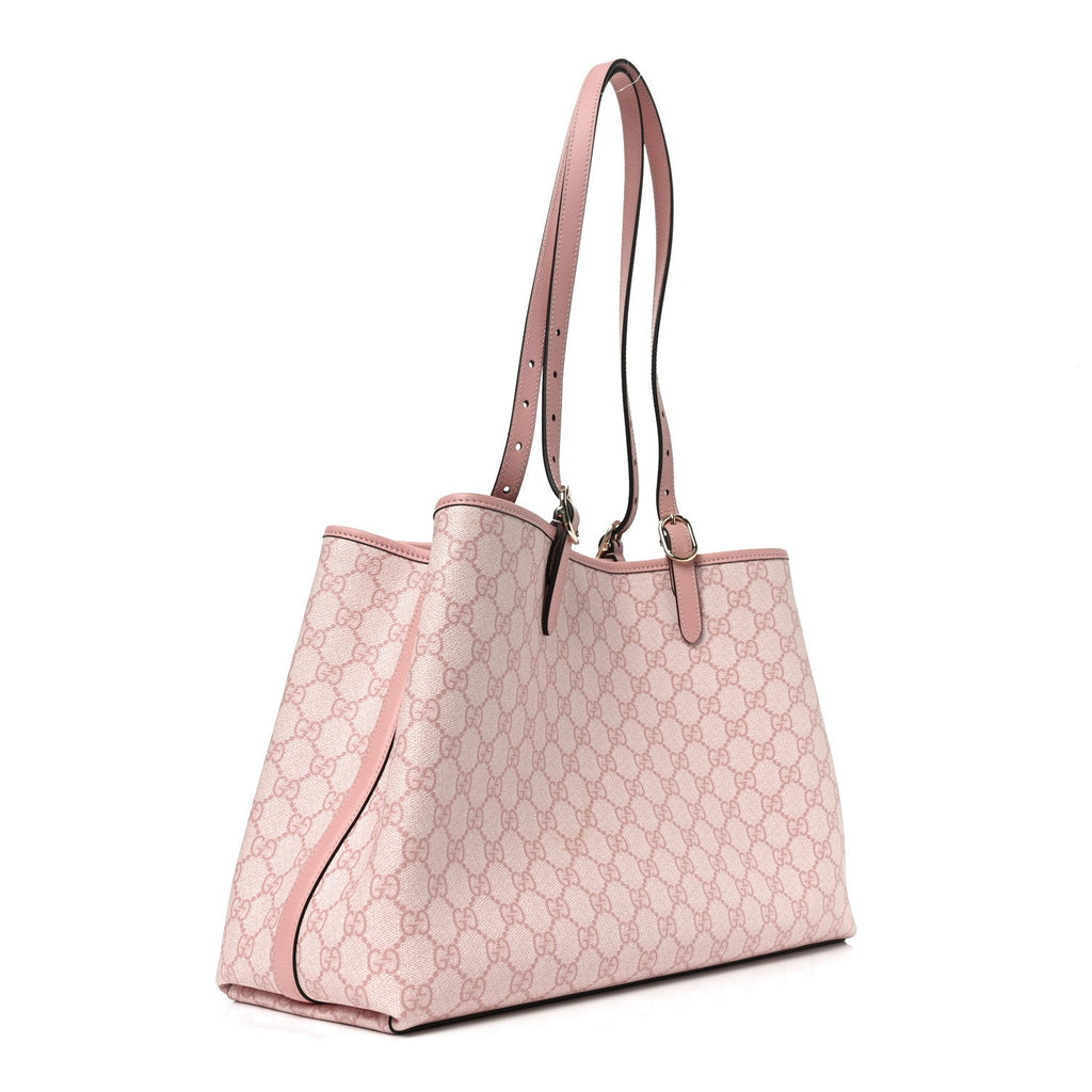 GG Supreme Monogram Emblem Large Tote Bag Light Pink