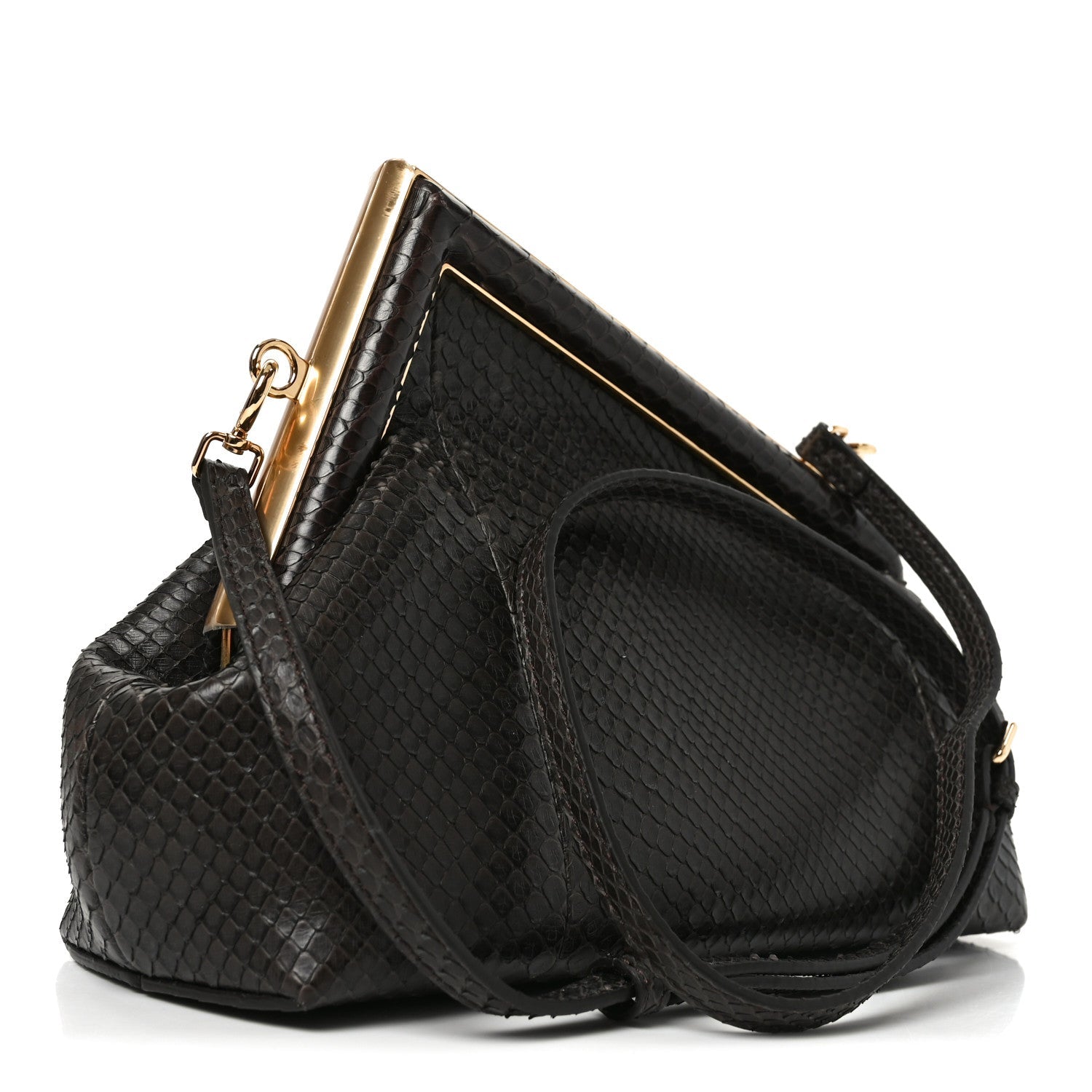 Snakeskin Small Fendi First Brown