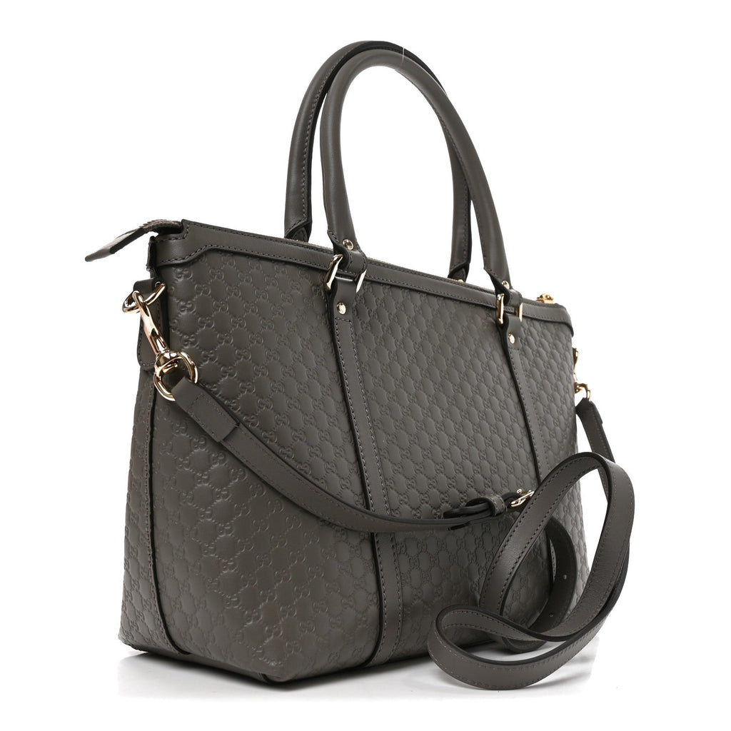 Soft Microguccissima Small Zippered Satchel Loess