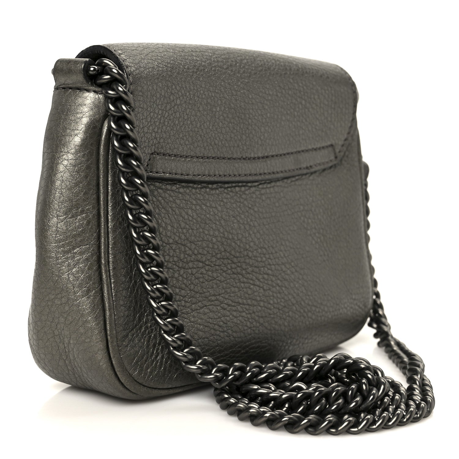 Metallic Pebbled Calfskin Small Soho Flap Crossbody Sasso