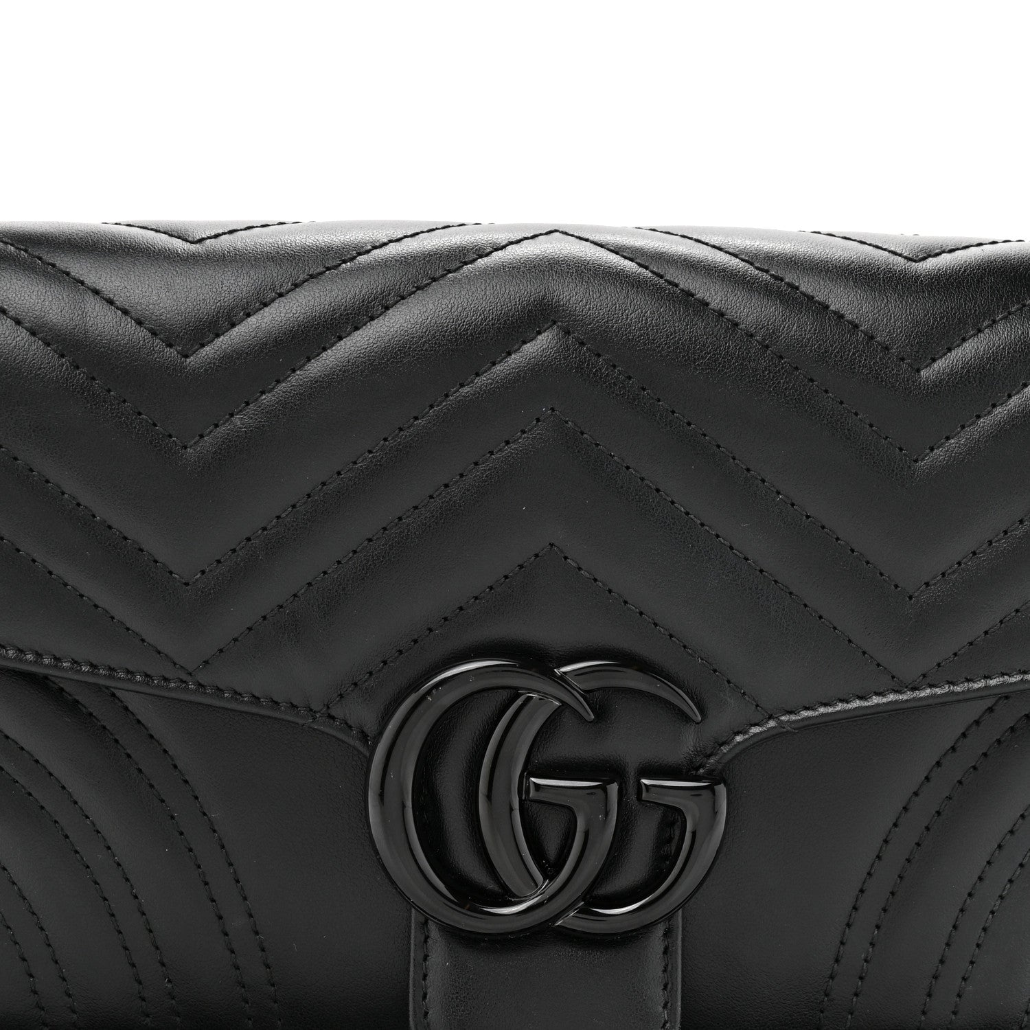 Calfskin Matelasse Monochrome GG Marmont Crossbody Shoulder Bag Black
