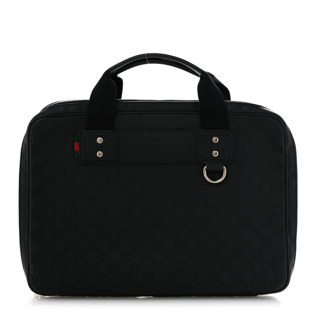 Rubber Guccissima Laptop Briefcase Black