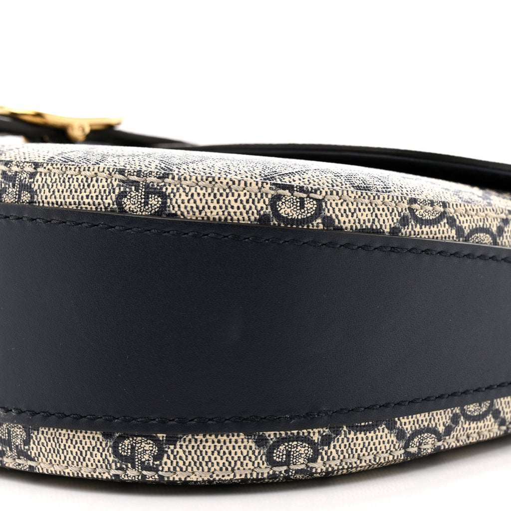GG Supreme Monogram Small Messenger Shoulder Bag Beige Blue Navy