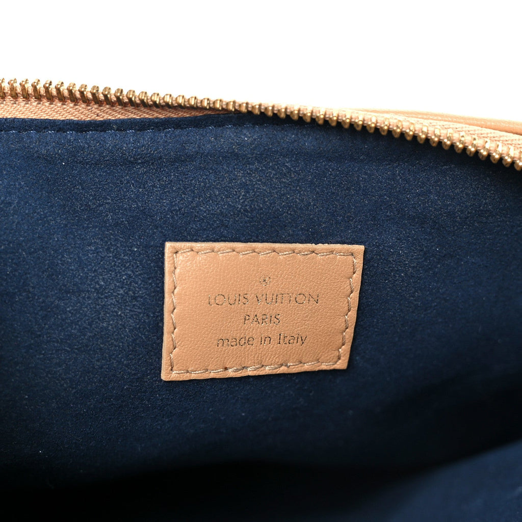 Lambskin Embossed Monogram Coussin PM Camel