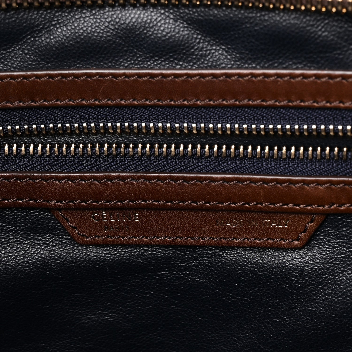 Smooth Calfskin Mini Tri-Color Luggage Navy