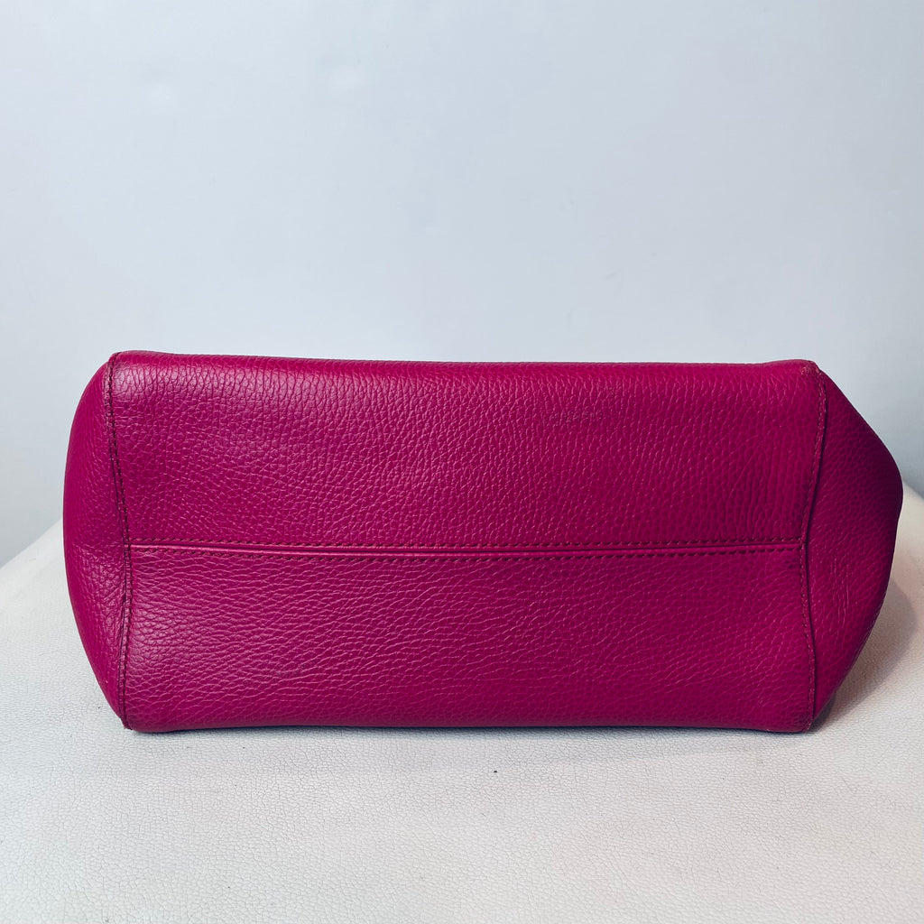 GUCCI Swing Medium Leather Tote Shoulder Bag Pink