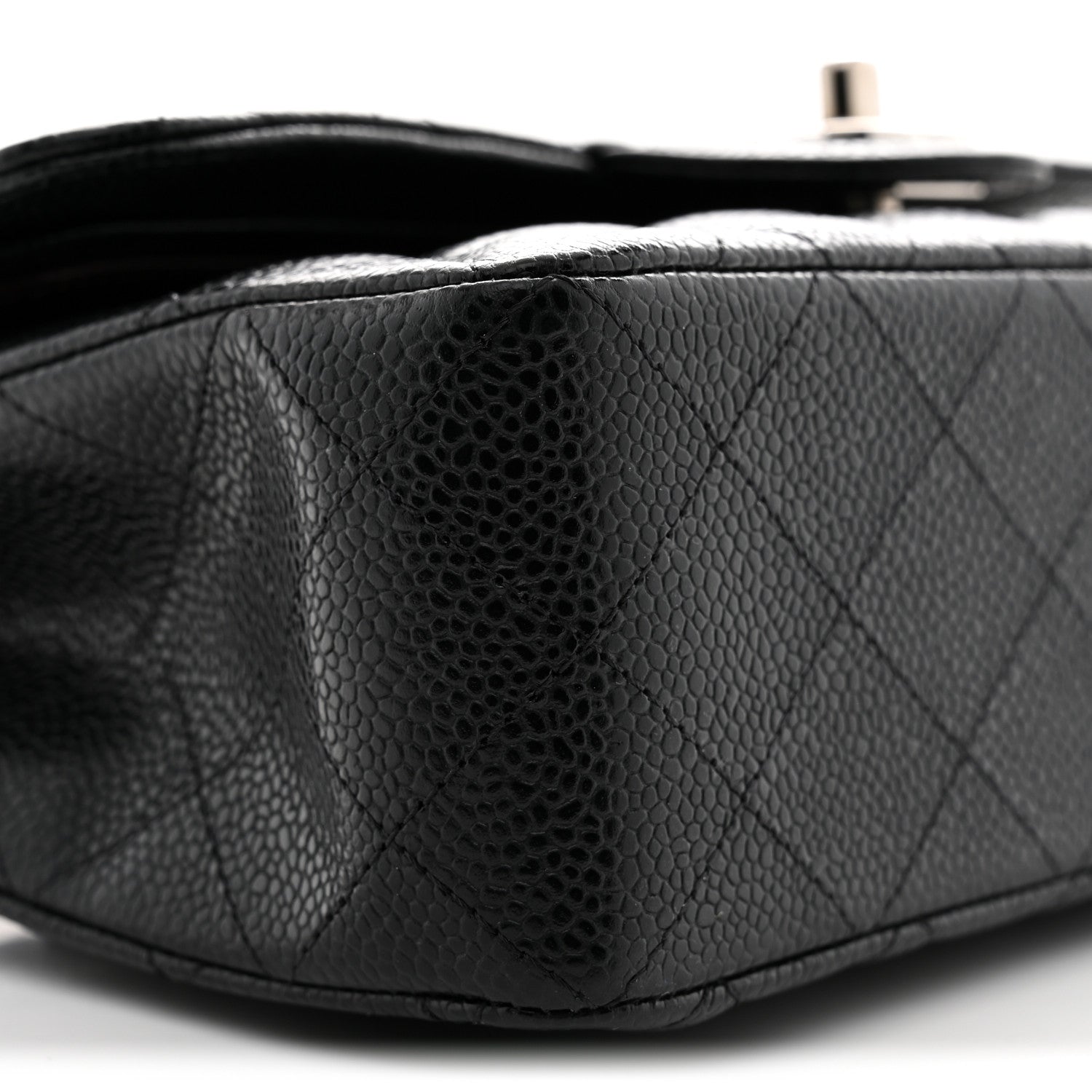 Caviar Quilted Small Double Flap Black