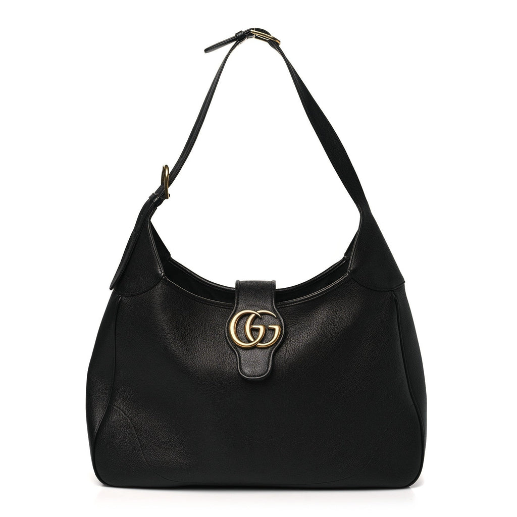 Goatskin Large Aphrodite Shoulder Bag Black