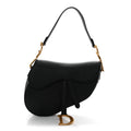 Grained Calfskin Saddle Bag Black