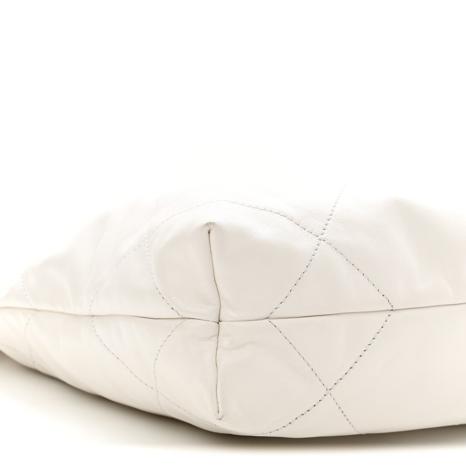 Shiny Calfskin Quilted Small Chanel 22 White