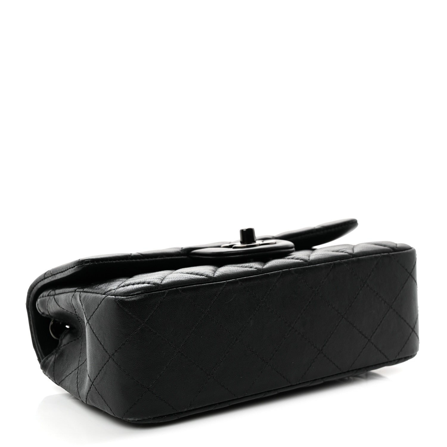 Lambskin Quilted Mini Rectangular Flap So Black