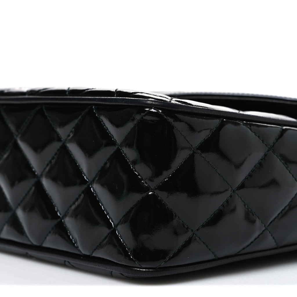 Patent Quilted Tassel Camera Case Black