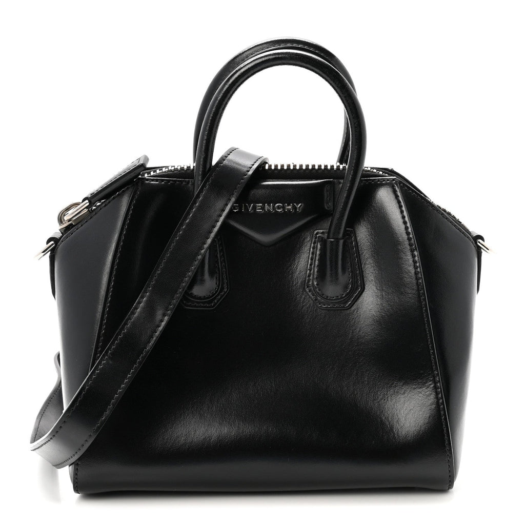 Shiny Lord Calfskin Mini Antigona Black