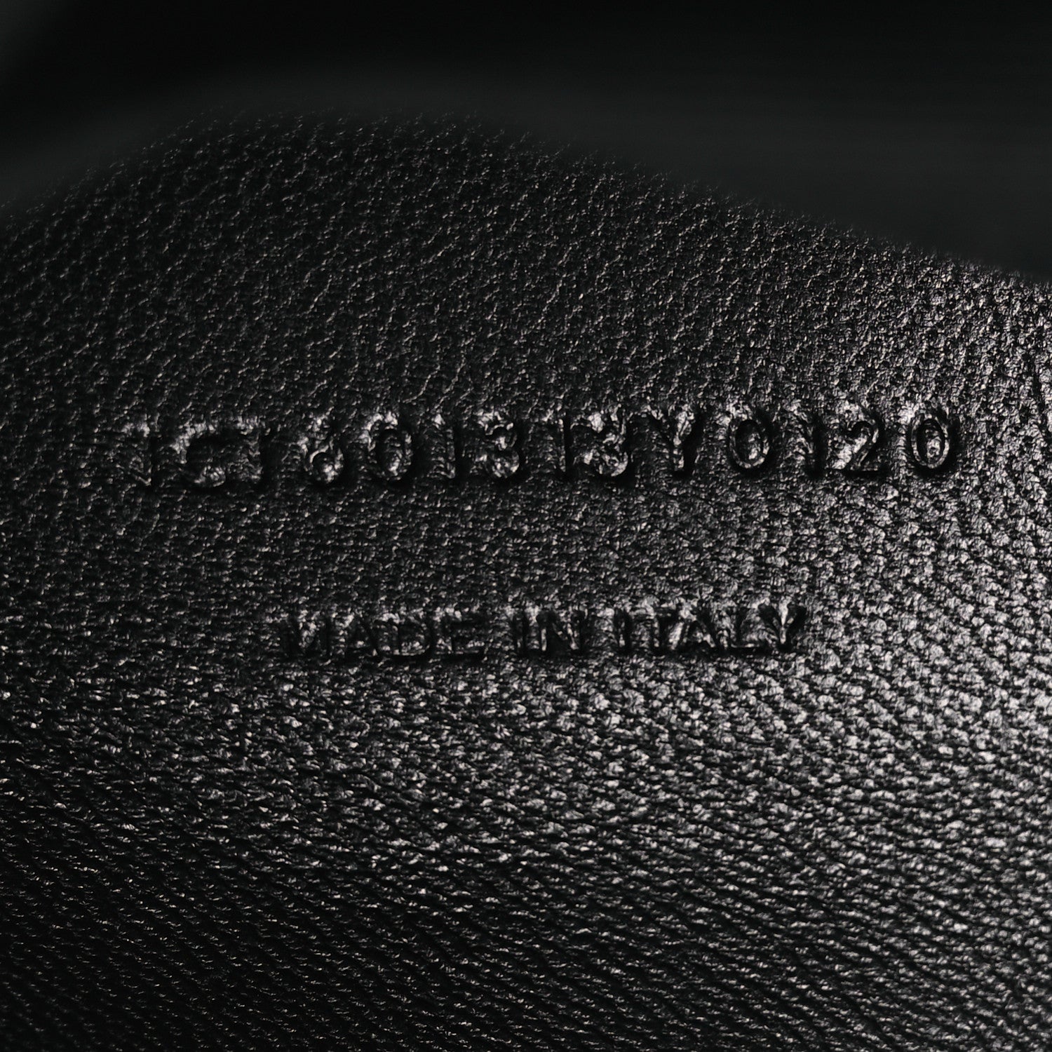 Calfskin Crocodile Embossed West Hollywood Monogram Fold Over Clutch Black