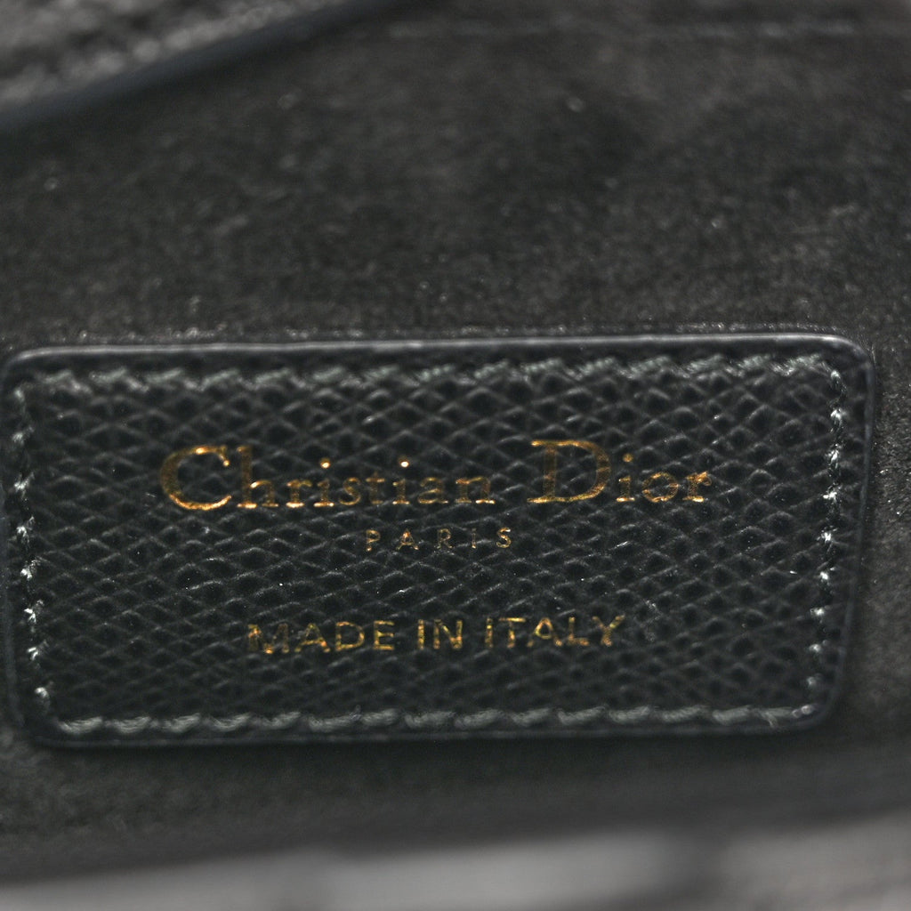 Grained Calfskin Mini Saddle Bag Black