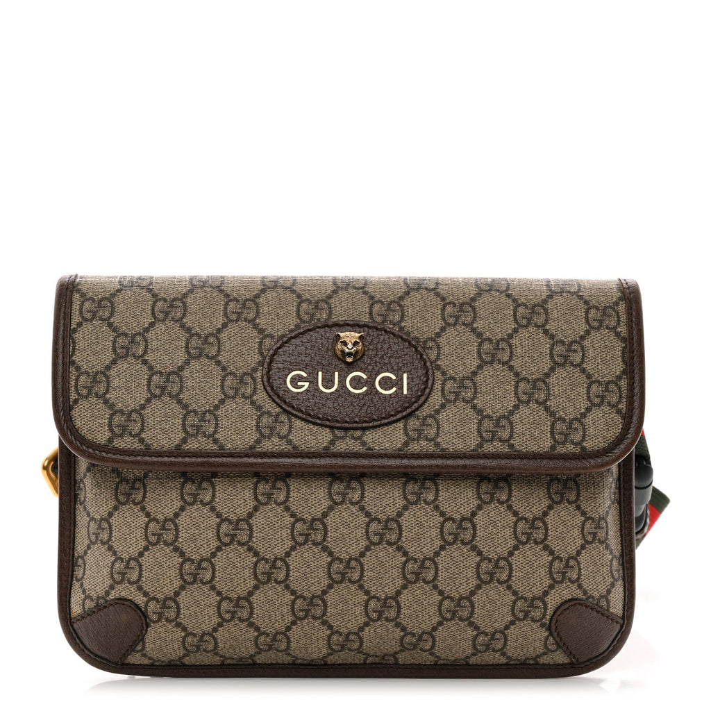 GG Supreme Monogram Neo Vintage Web Belt Bag Brown