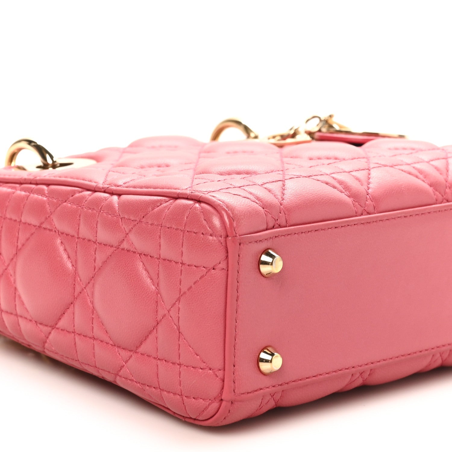 Lambskin Cannage Mini Lady Dior Pink Pink