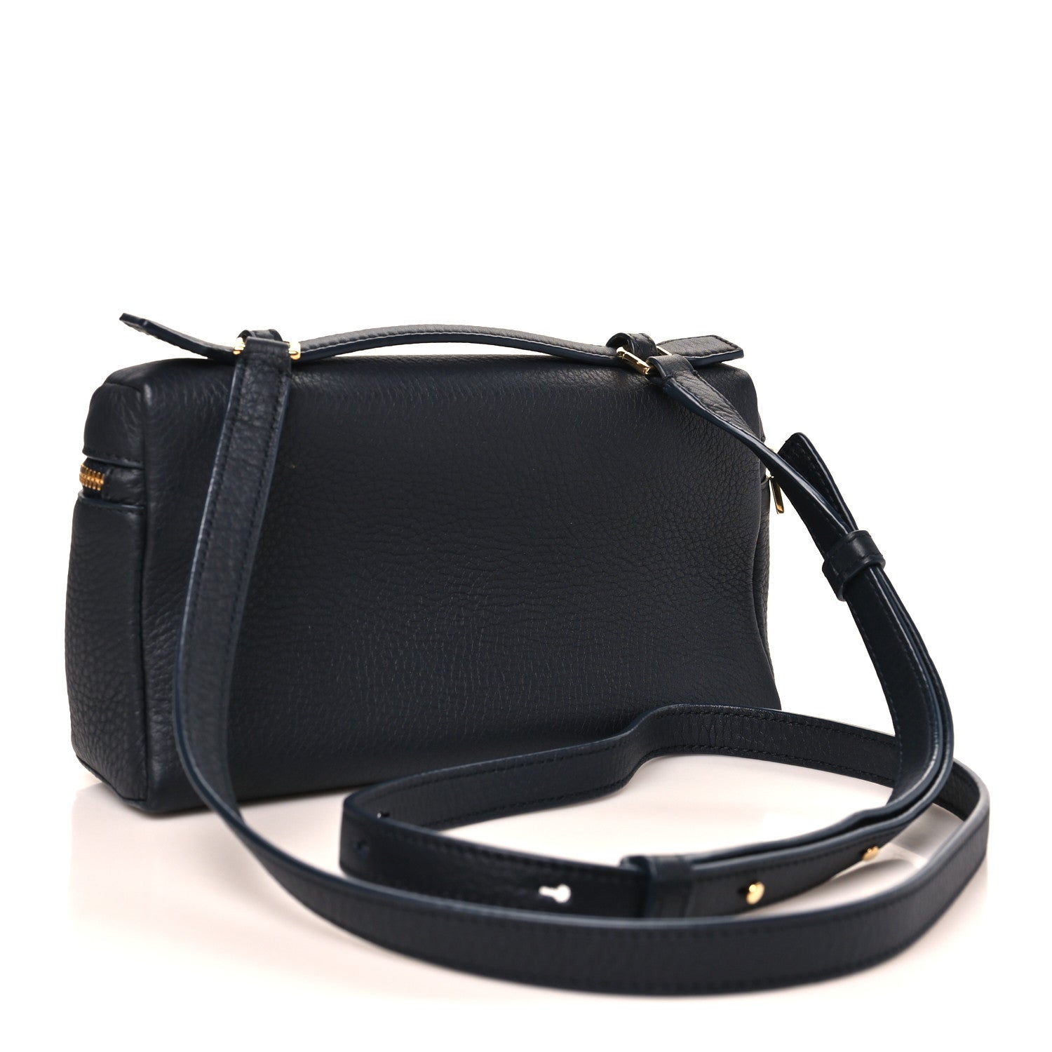 Grained Calfskin L19 Extra Pocket Pouch Navy Blue