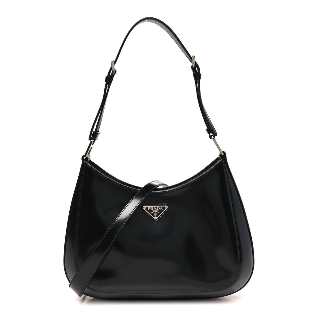 Spazzolato Large Cleo Adjustable Strap Shoulder Bag Black