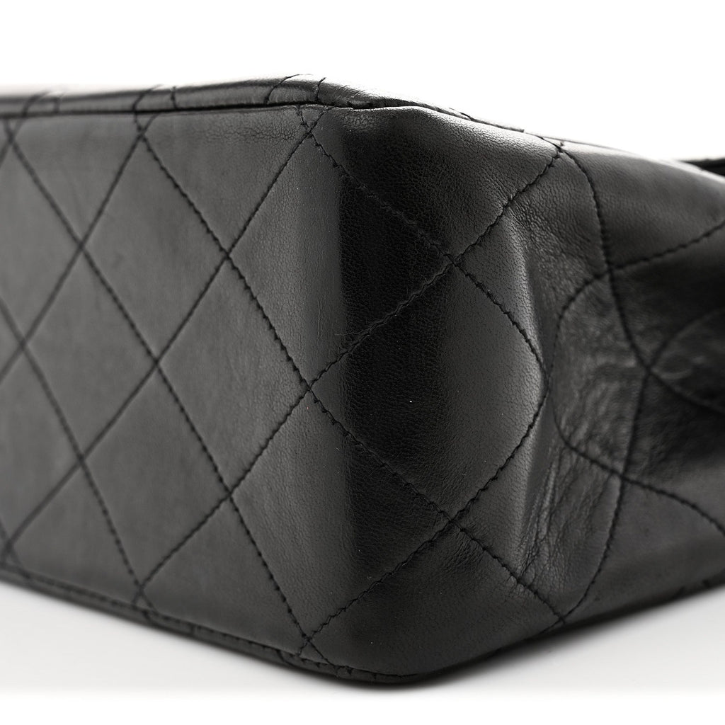 Lambskin Quilted XL Jumbo Single Flap Black