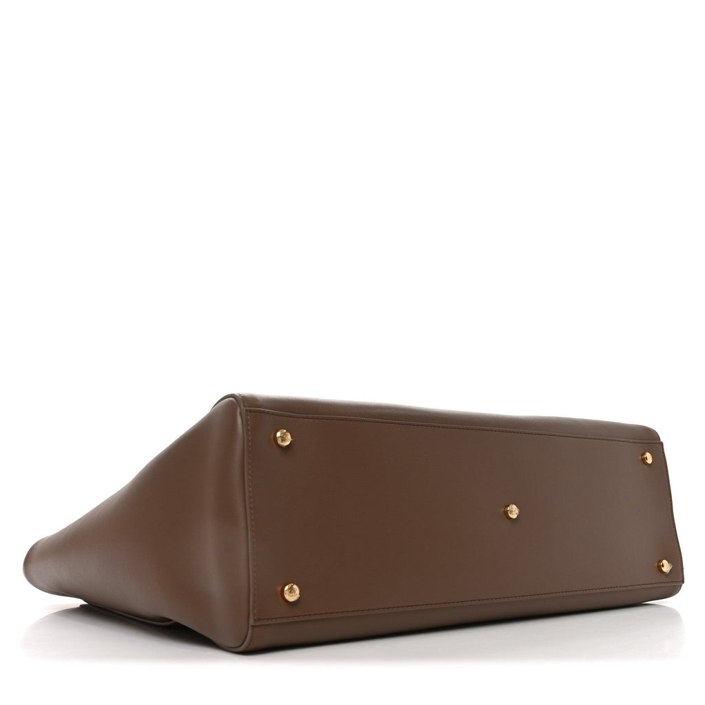 Calfskin Archetype Large Shopping Tote Light Brown