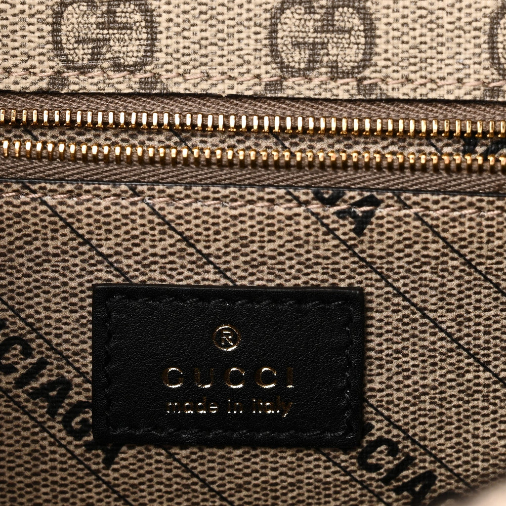X GUCCI GG Supreme Monogram Medium Hourglass Top Handle Bag Beige Ebony