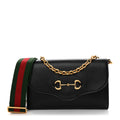 Azalea Calfskin Web Small Horsebit 1955 Crossbody Bag Black