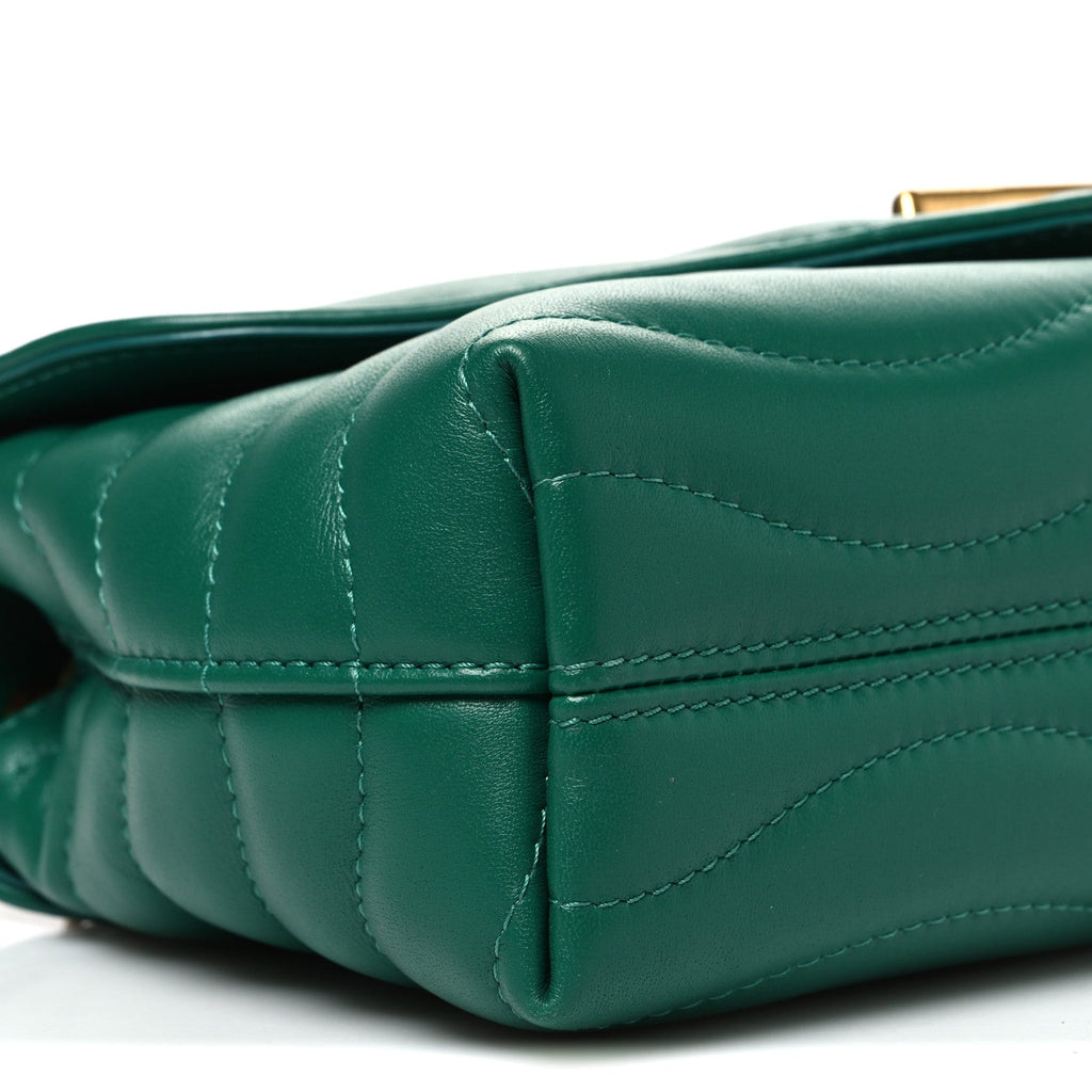 Calfskin New Wave Chain Bag MM NM Emerald
