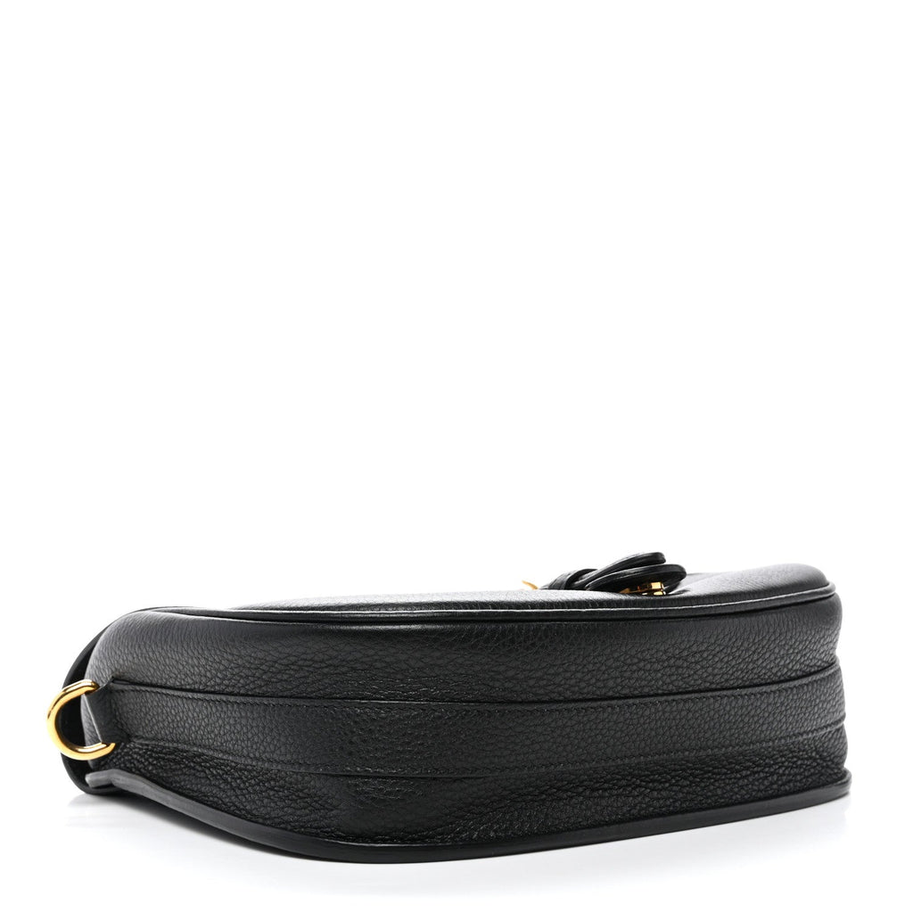 Grained Calfskin Medium Bobby Flap Black
