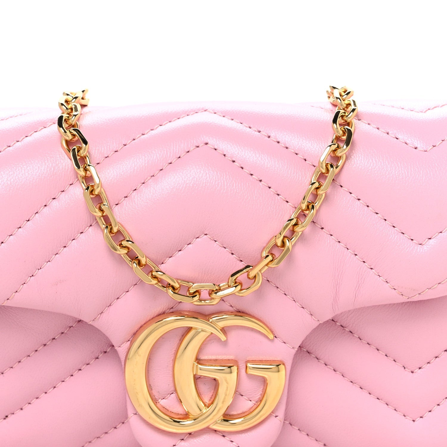 Lambskin Matelasse Mini GG Marmont Shoulder Bag Light Pink