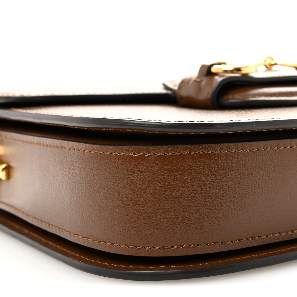 Azalea Calfskin Horsebit 1955 Shoulder Bag Brown Sugar