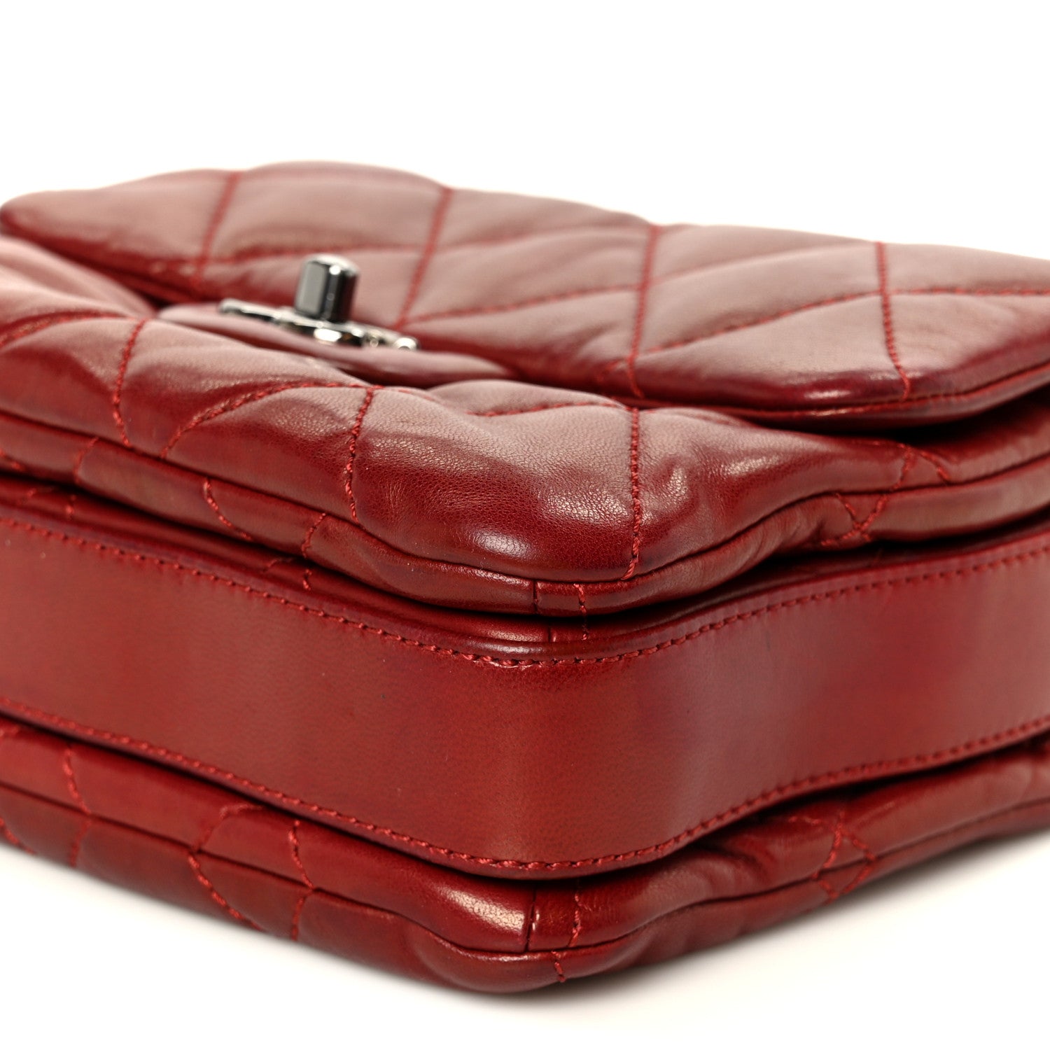 Lambskin Quilted Mini Chanel 3 Flap Red