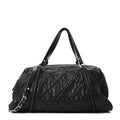 Iridescent Calfskin Quilted Relax CC Bowler Bag Black
