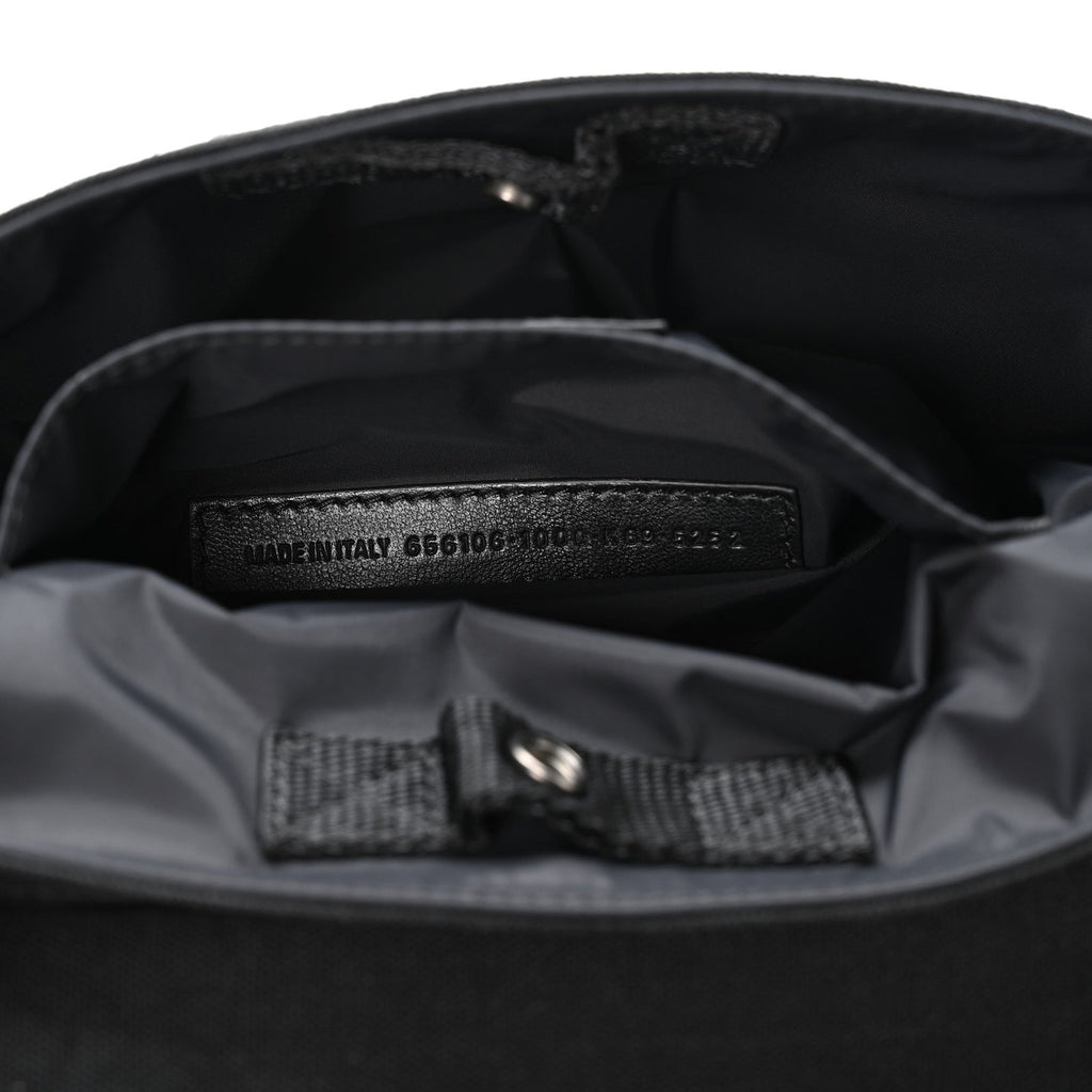 Canvas Pierced Army Messenger Bag Black