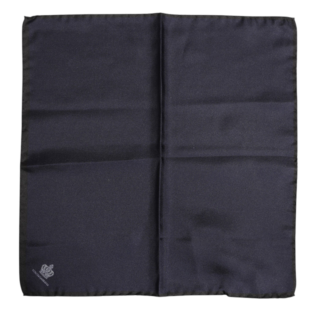 Dolce & Gabbana Blue DG Crown Silk Square Men Foulard Men's Scarf