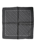 Dolce & Gabbana Black Fish Print Silk Square Men Foulard Men's Scarf