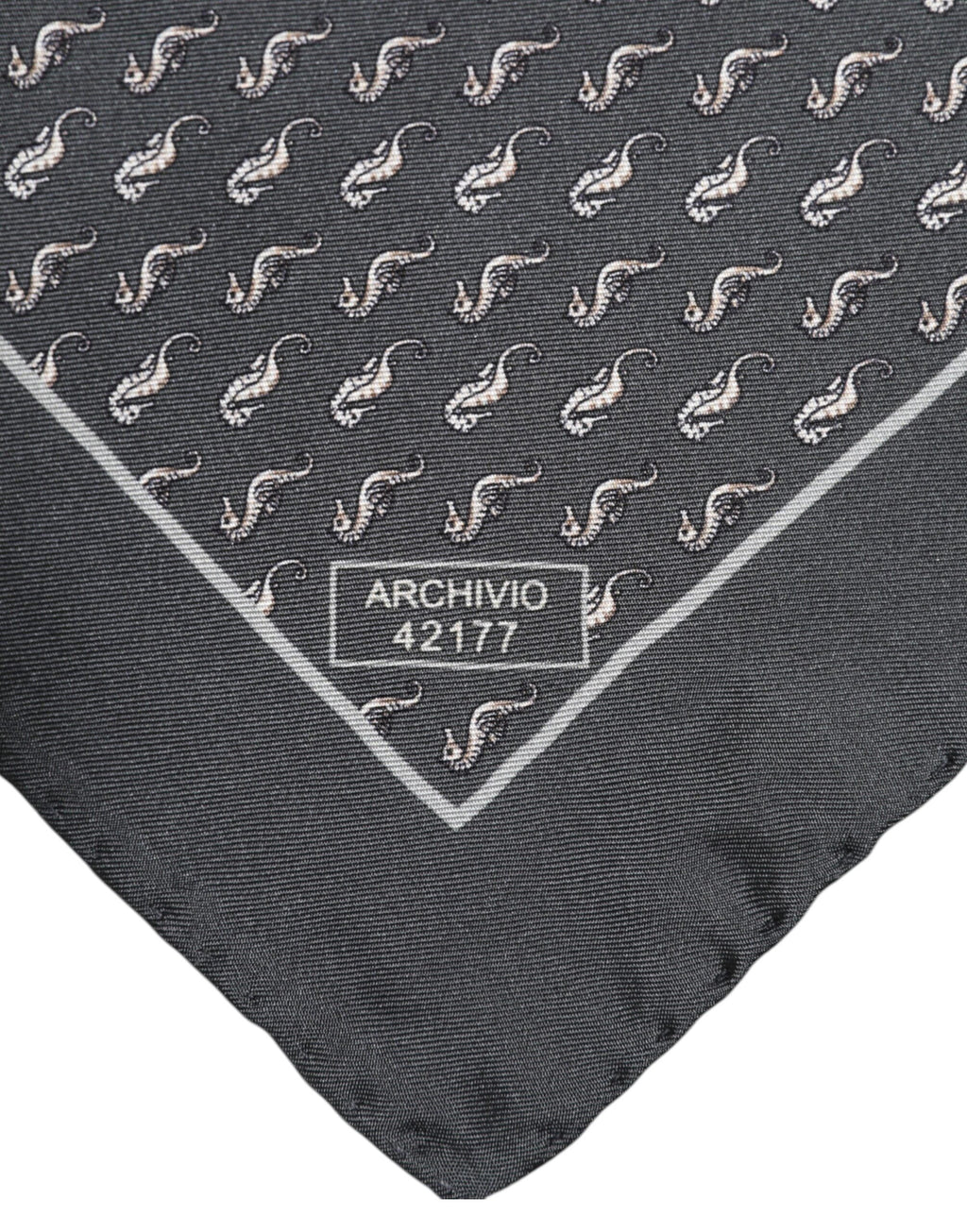 Dolce & Gabbana Black Fish Print Silk Square Men Foulard Men's Scarf
