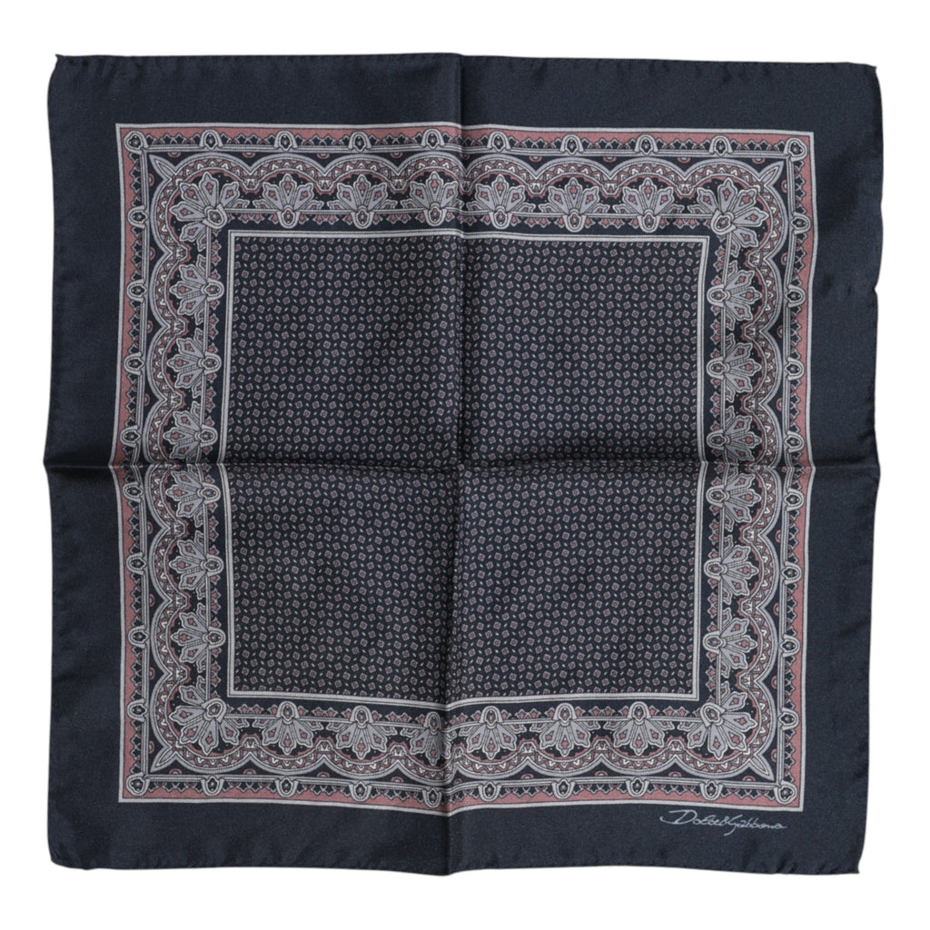 Dolce & Gabbana Multicolor Fantasy Silk Square Foulard Men's Scarf