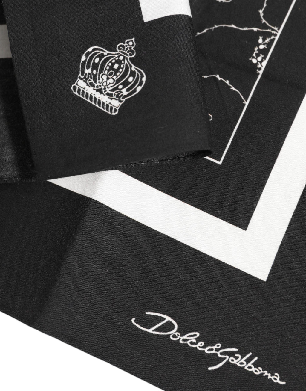 Dolce & Gabbana Black White Printed Square Men Foulard Men's Scarf