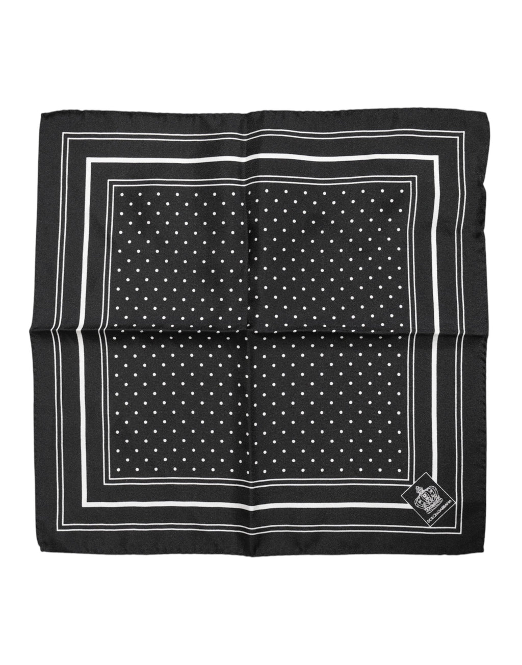 Dolce & Gabbana Black White Polka Dot Men Foulard Men's Scarf