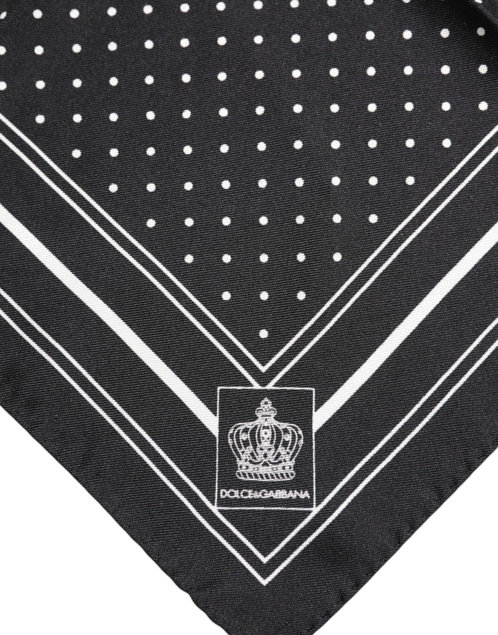 Dolce & Gabbana Black White Polka Dot Men Foulard Men's Scarf