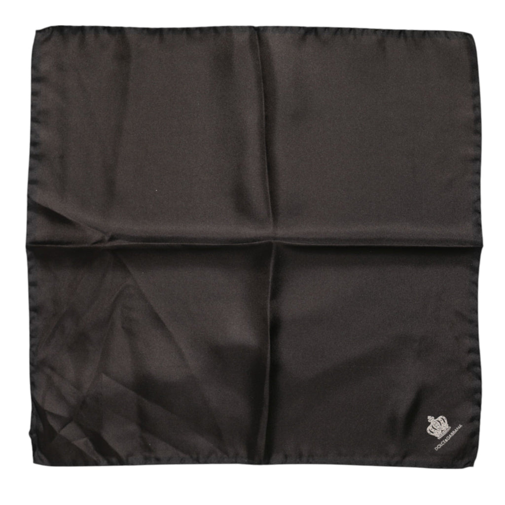 Dolce & Gabbana Brown DG Crown Silk Square Men Foulard Men's Scarf