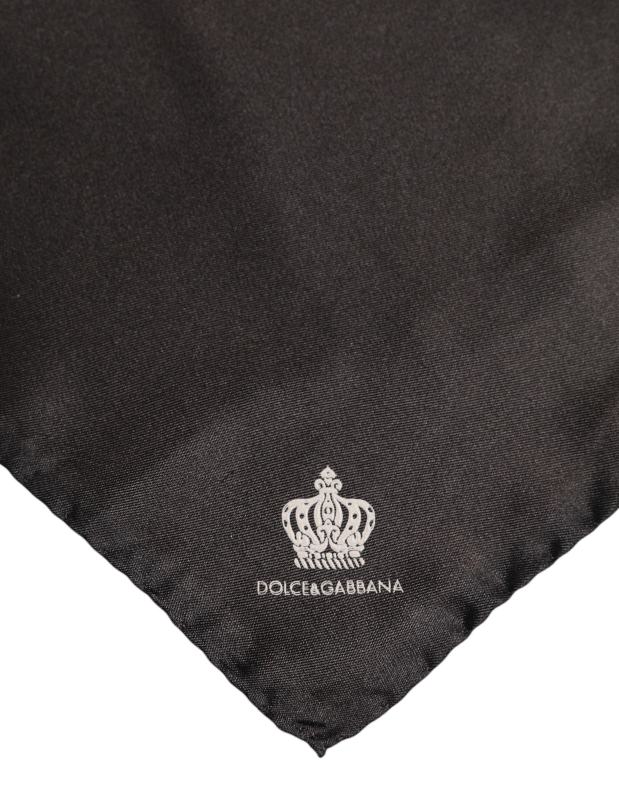 Dolce & Gabbana Brown DG Crown Silk Square Men Foulard Men's Scarf