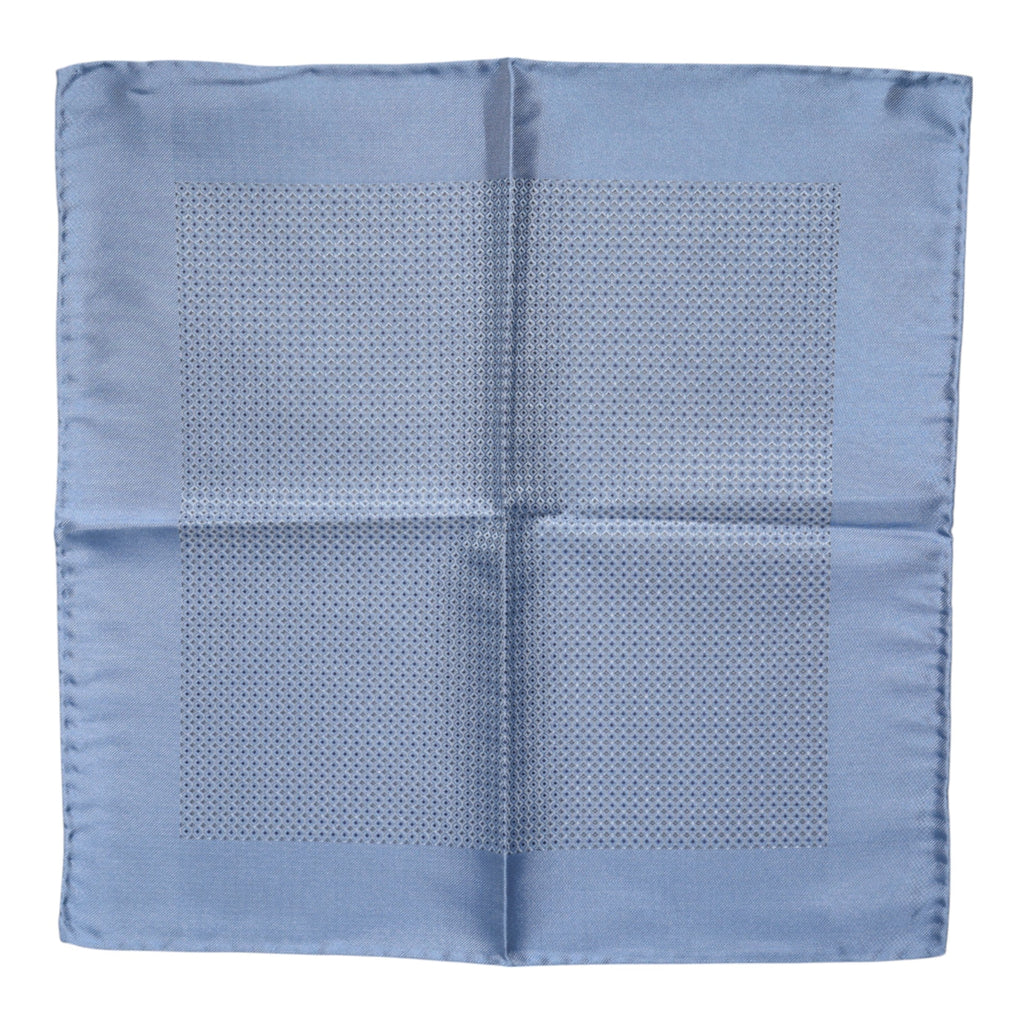 Dolce & Gabbana Light Blue Silk Square Men Foulard Men's Scarf