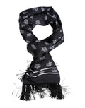 Dolce & Gabbana Black Silk Crown Fringes Men Foulard Men's Scarf