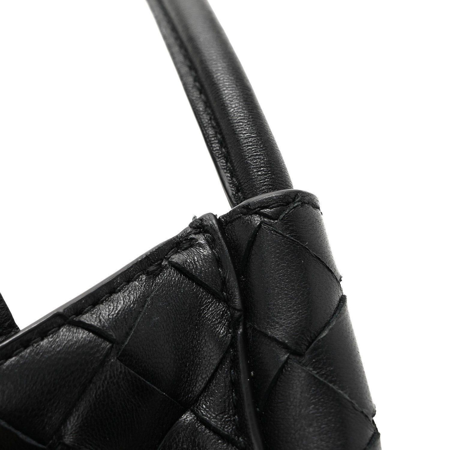 Nappa Intrecciato Mini Solstice Shoulder Bag Black